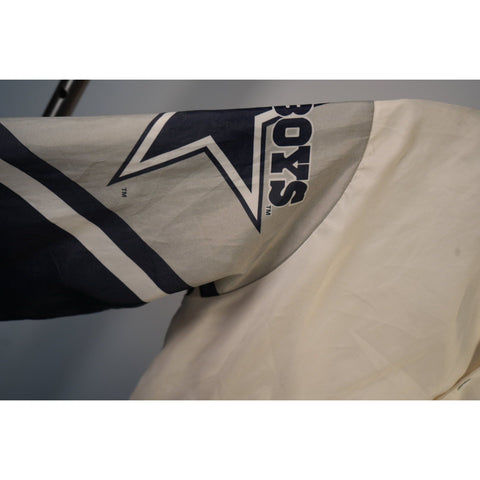 "Retail" Vintage Chalk Line Dallas Cowboys Satin Printed Snap Bomber Jacket Made in USA