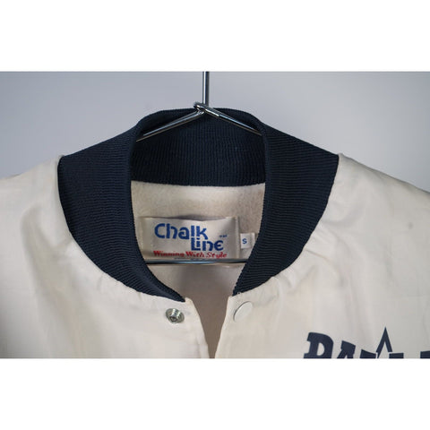 "Retail" Vintage Chalk Line Dallas Cowboys Satin Printed Snap Bomber Jacket Made in USA