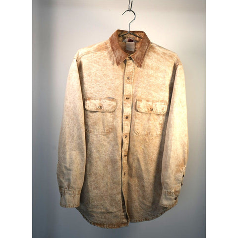 "Retail" Vintage Carhartt Rugged Outdoor Wear Acid Wash Work Chore Shirt Brown