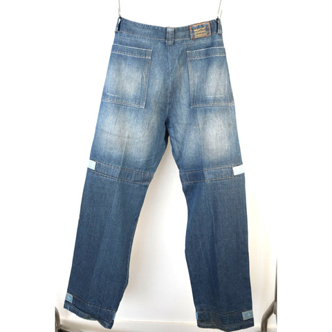 "Retail" VTG Marithe Francois Girbaud M+FG Shuttle Tape Denim Wide Leg Jeans 42x33
