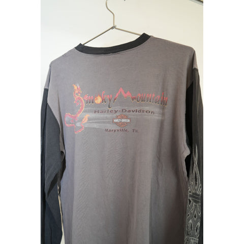 "Retail" Vintage Harley Davidson Smoky Mountain Maryville, TN L/S Tee Shirt Medium Men's
