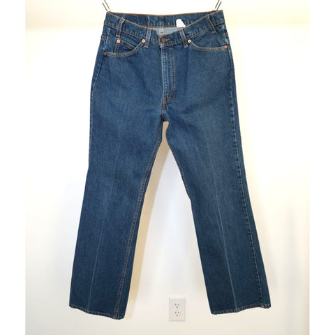 "Retail" Vintage Levi's 517 Orange Tab Boot Cut Denim Jeans Blue W34 Men's Made in USA