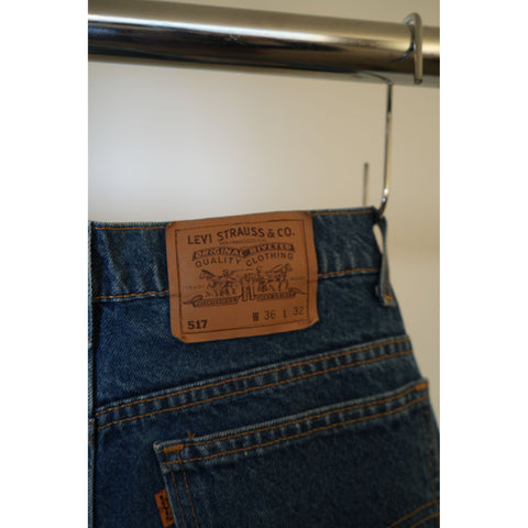 "Retail" Vintage Levi's 517 Orange Tab Boot Cut Denim Jeans Blue W34 Men's Made in USA
