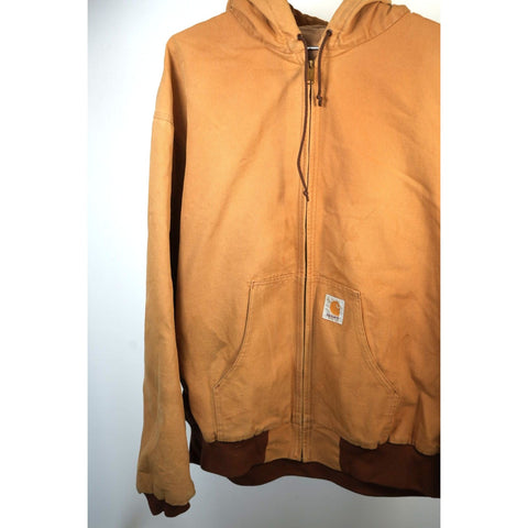 "Retail" Vintage Carhartt Thermal Lined Canvas Full Zip Active Jacket Brown 4XL