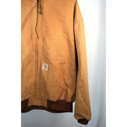 "Retail" Vintage Carhartt Thermal Lined Canvas Full Zip Active Jacket Brown 4XL