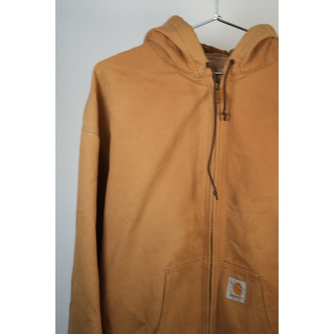 "Retail" Vintage Carhartt Thermal Lined Canvas Full Zip Active Jacket Brown 4XL