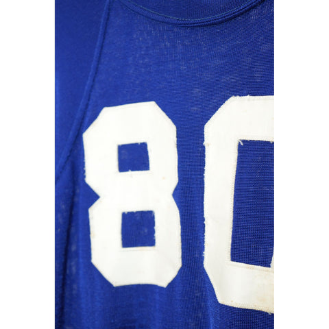 "Retail" Vintage Lowe & Campbell Athletic Goods Long Sleeve Football Sandknit Shirt Blue 40 Men's