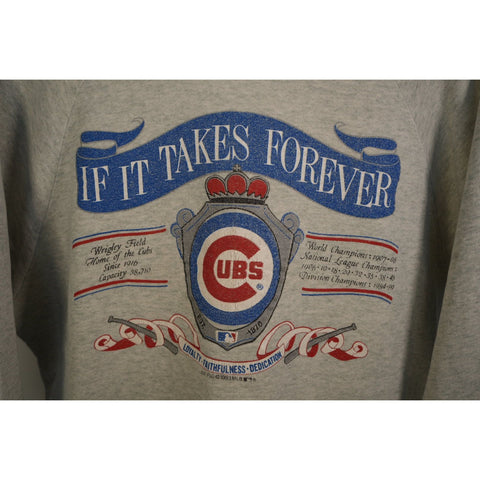 "Retail" Vintage 1993 FOTL NFL Chicago Cubs Pullover Sweatshirt Gray XL Made in USA