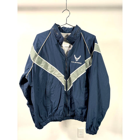 "Retail" Vintage JWOD Skilcraft U.S. Air Force Mesh Lined Full Zip Windbreaker Navy/Gray M Men's