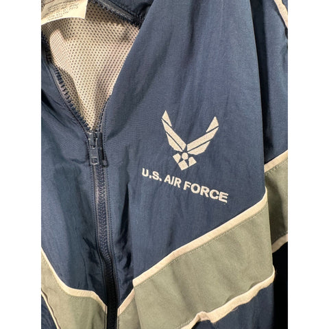 "Retail" Vintage JWOD Skilcraft U.S. Air Force Mesh Lined Full Zip Windbreaker Navy/Gray M Men's