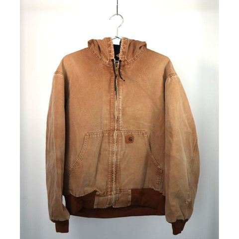 "Retail" Carhartt J160 BRN Thermal Lined Canvas Full Zip Active Jacket Brown Large