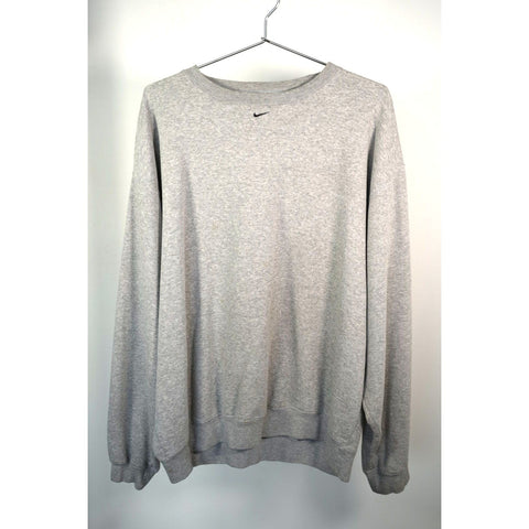 "Retail" Nike Team Little Swoosh Embroidered Crewneck Pullover Sweatshirt Gray XL