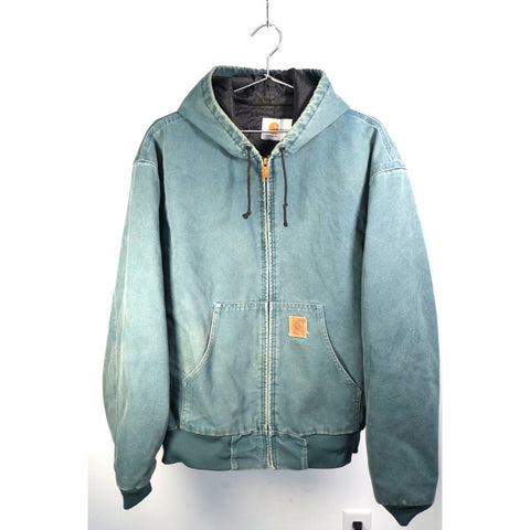 "Retail" Vintage Carhartt JQ296 Quilt Lined Full Zip Active Jacket Green XL Made in USA
