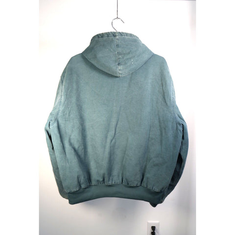 "Retail" Vintage Carhartt JQ296 Quilt Lined Full Zip Active Jacket Green XL Made in USA