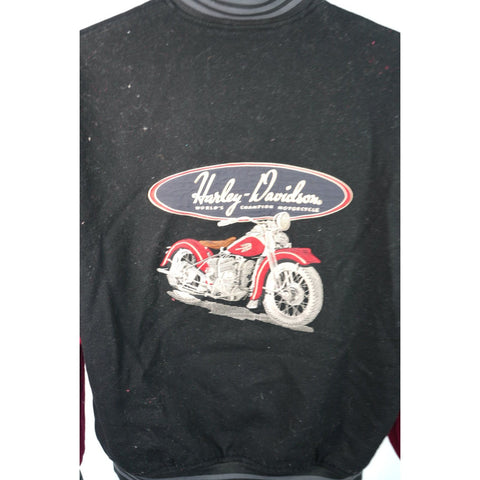 "Retail" Vintage Harley-Davidson Quilt Lined Embroidered Bomber Jacket Black/Red Small