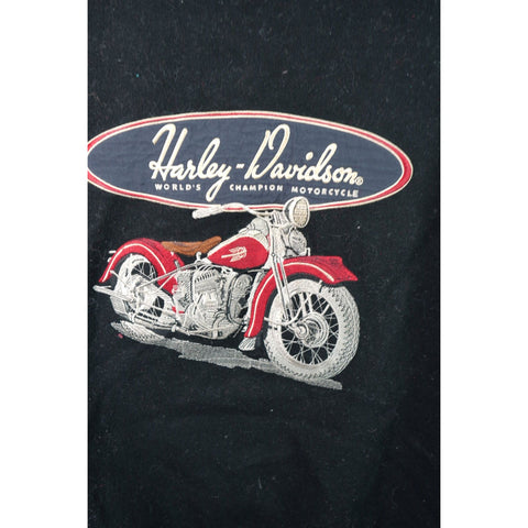 "Retail" Vintage Harley-Davidson Quilt Lined Embroidered Bomber Jacket Black/Red Small