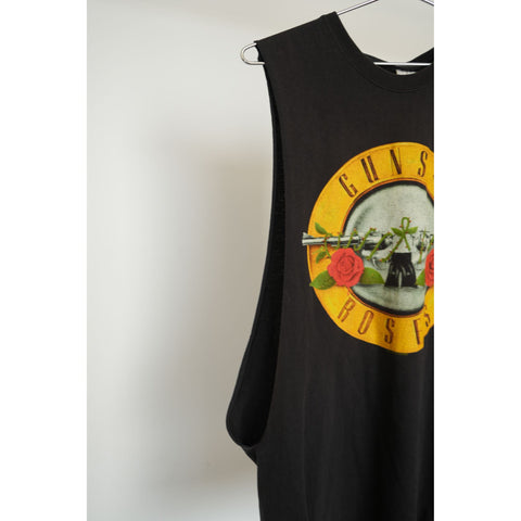 "Retail" Vintage Hanes Guns N' Roses Classic Logo Sleeveless Tee Shirt Black Large Men's