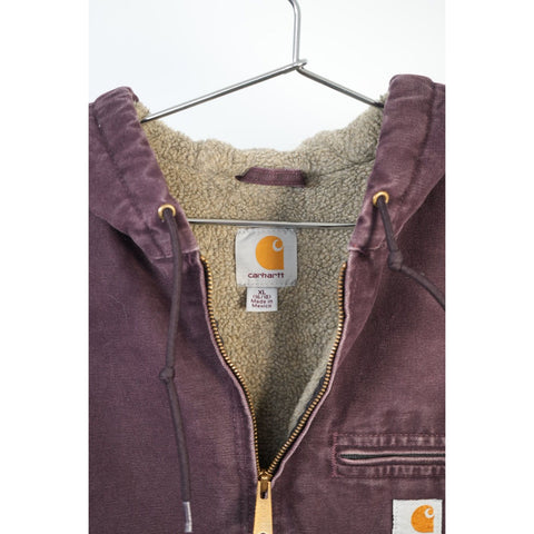"Retail" Vintage Carhartt Sherpa Lined Canvas Full Zip Sierra Jacket Maroon Women's XL