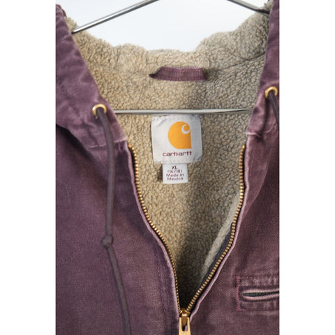 "Retail" Vintage Carhartt Sherpa Lined Canvas Full Zip Sierra Jacket Maroon Women's XL