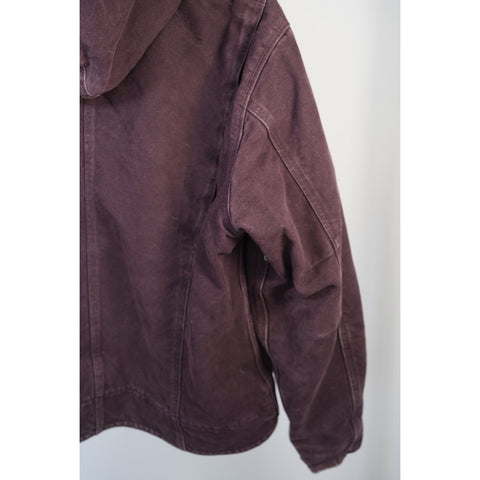 "Retail" Vintage Carhartt Sherpa Lined Canvas Full Zip Sierra Jacket Maroon Women's XL