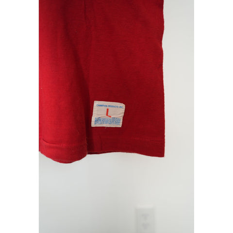 "Retail" Vintage Champion Cooks Springs #74 Jersey Shirt Red Large Made in USA