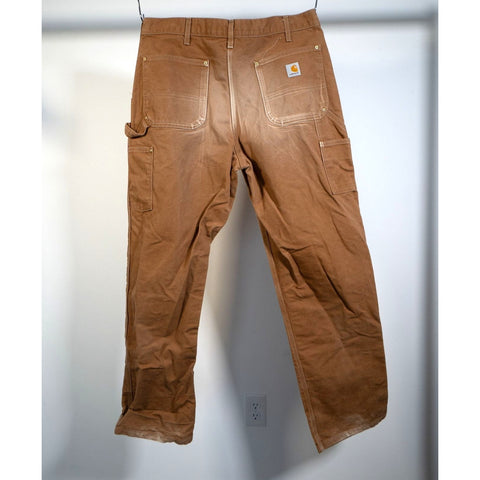 "Retail" Vintage Carhartt B01 BRN Dungaree Fit Double-Knee Utility Work Pants 35x32 Men's