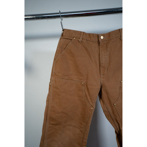"Retail" Vintage Carhartt B01 BRN Dungaree Fit Double-Knee Utility Work Pants 35x32 Men's