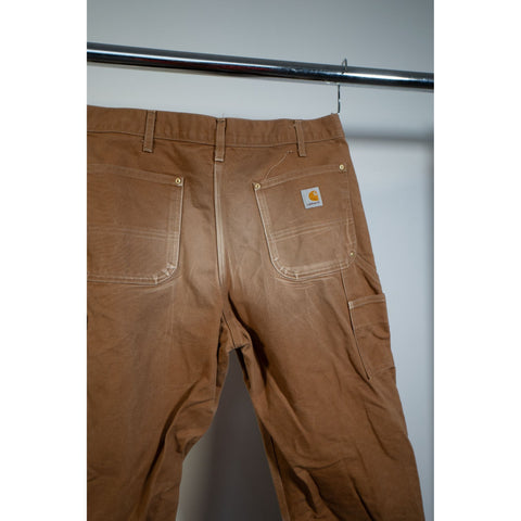 "Retail" Vintage Carhartt B01 BRN Dungaree Fit Double-Knee Utility Work Pants 35x32 Men's