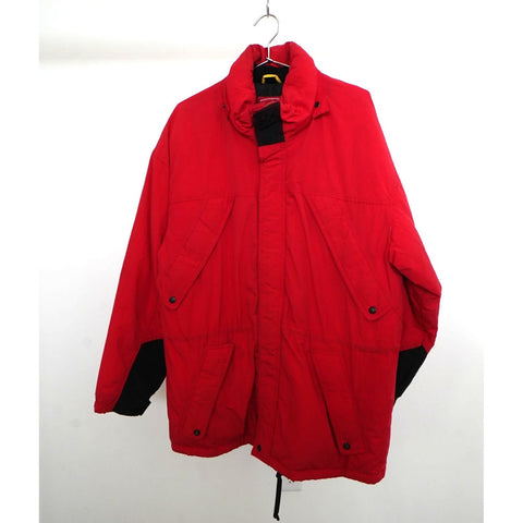 "Retail" Vintage Marlboro Country Store Mid-Length Duck Down Puffer Trench Red Large