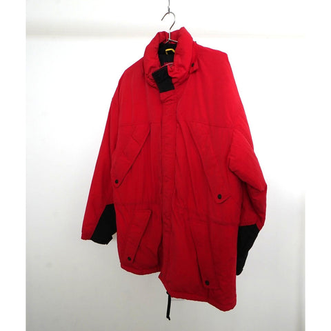 "Retail" Vintage Marlboro Country Store Mid-Length Duck Down Puffer Trench Red Large