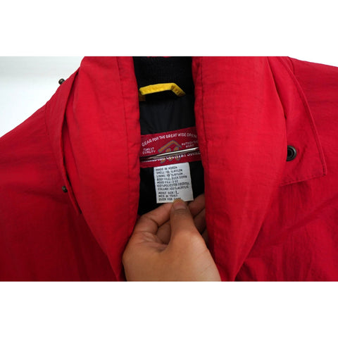 "Retail" Vintage Marlboro Country Store Mid-Length Duck Down Puffer Trench Red Large