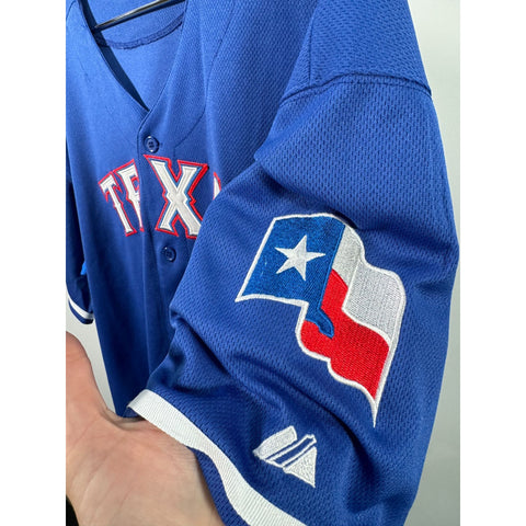 "Retail" Majestic MLB Texas Ranger Mike Napoli Baseball Jersey Blue Size 54 Men's