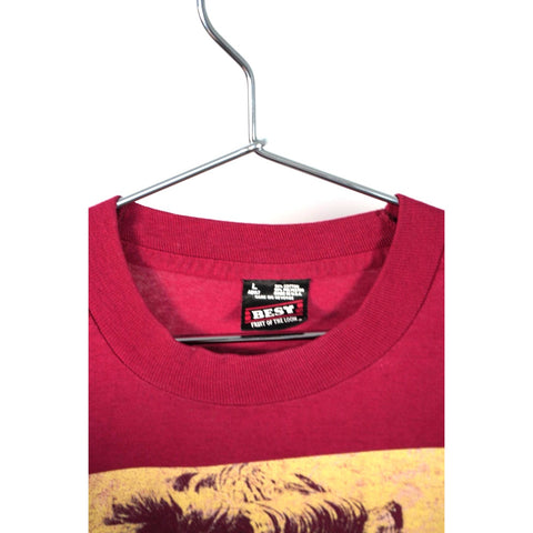 "Retail" Vintage FOTL Elvis Presley Graphic Tee Shirt Maroon L Single Stitch Made in USA