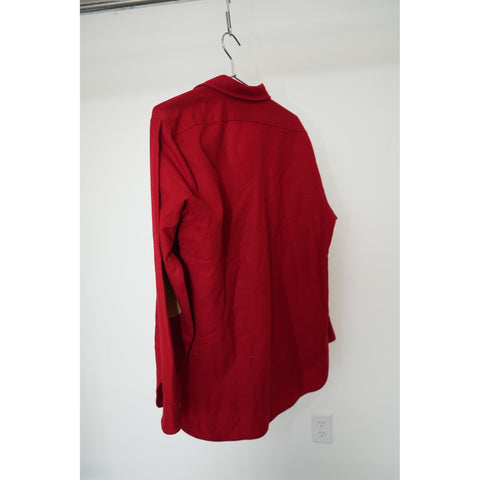 "Retail" VTG Pendleton Wool Red Flannel Padded Elbow Button Up Shirt Red L Made in USA