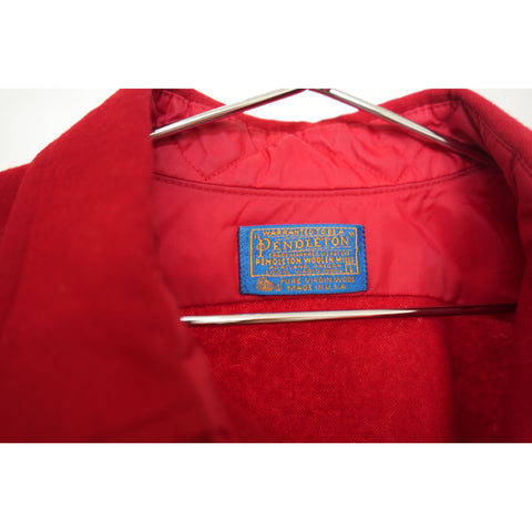 "Retail" VTG Pendleton Wool Red Flannel Padded Elbow Button Up Shirt Red L Made in USA