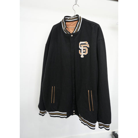 "Retail" Vintage San Francisco SF Embroidered Wool Letterman Jacket Black Men's