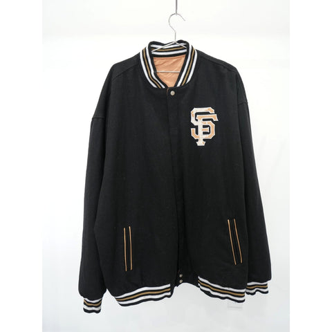 "Retail" Vintage San Francisco SF Embroidered Wool Letterman Jacket Black Men's