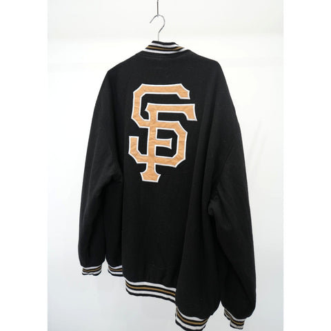 "Retail" Vintage San Francisco SF Embroidered Wool Letterman Jacket Black Men's