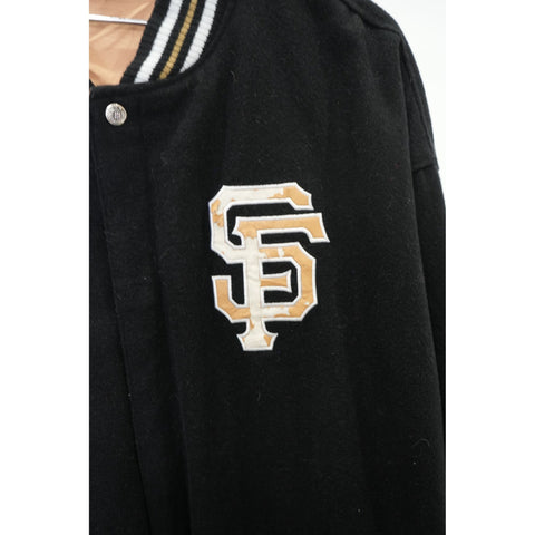 "Retail" Vintage San Francisco SF Embroidered Wool Letterman Jacket Black Men's