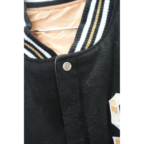 "Retail" Vintage San Francisco SF Embroidered Wool Letterman Jacket Black Men's