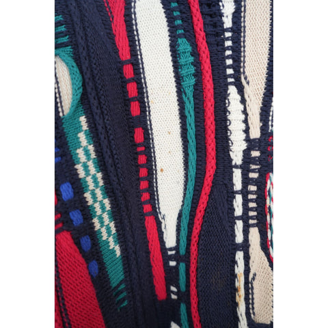 "Retail" Vintage Cotton Traders Coogi Style 3D Textured Multicolor Pullover Sweater XL