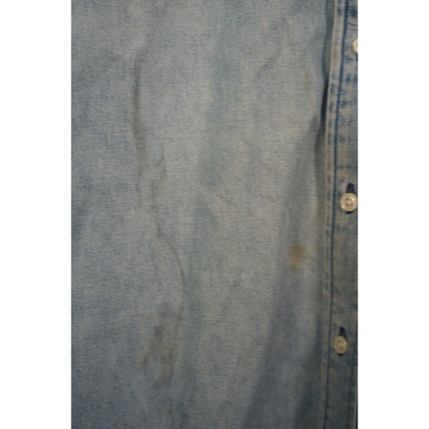 "Retail" Ralph Lauren Blaire Denim Button Down Long Sleeve Shirt Blue Size XXL