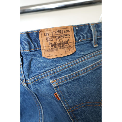 "Retail" Vintage Levi's 517 Orange Tab Boot Cut Denim Jeans 35x30.5 Men's Made in USA