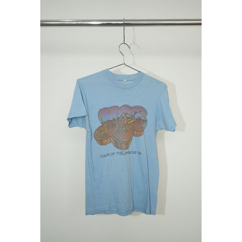 "Retail" Vintage YES Tour of Americas '79 Concert Tee Shirt Light Blue Boys