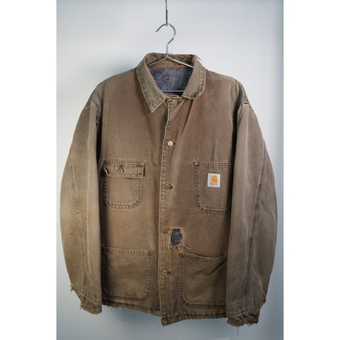 "Retail" Vintage Carhartt Blanket Lined Canvas Work Chore Jacket Brown Men's