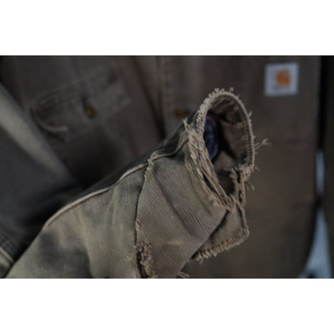 "Retail" Vintage Carhartt Blanket Lined Canvas Work Chore Jacket Brown Men's