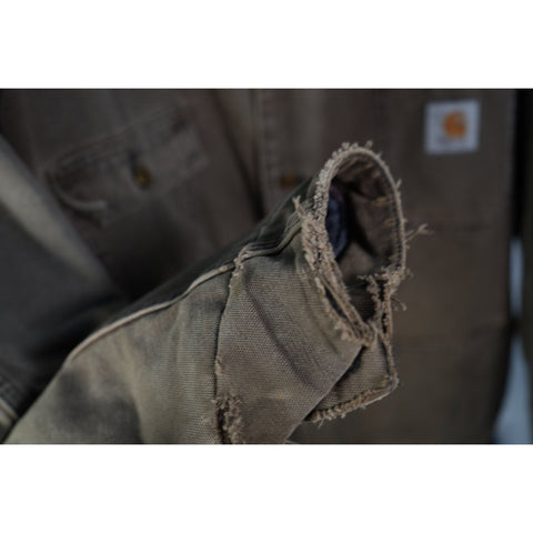 "Retail" Vintage Carhartt Blanket Lined Canvas Work Chore Jacket Brown Men's