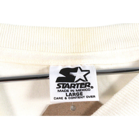 Starter “Repeat 3-Peat” White Graphic T-Shirt | Retro 90s Sports Tee | Classic Champion Style Streetwear Shirt | Men’s Size Large