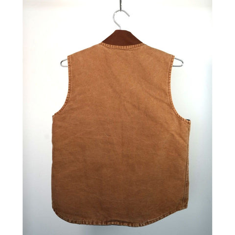 "Retail" Vintage Carhartt Quilt Lined Canvas Full Zip Vest Tan Small