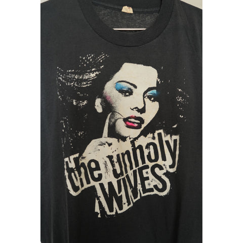 "Retail" Vintage Screen Stars The Unholy Wives Rock Band Tee Shirt Black L Single Stitch Goth Punk